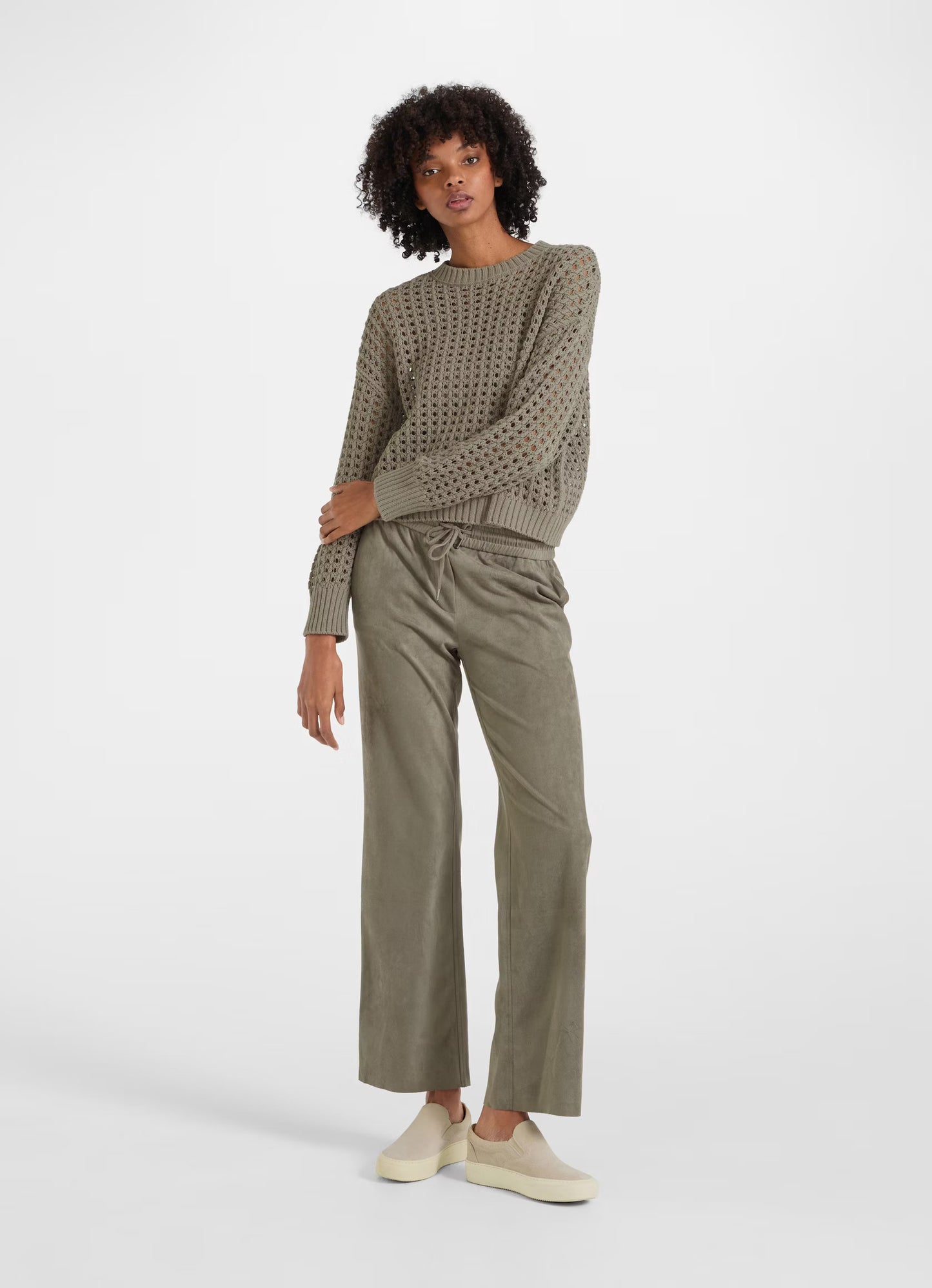 Pantaloni dritti Juvia in veluto tech moonrock