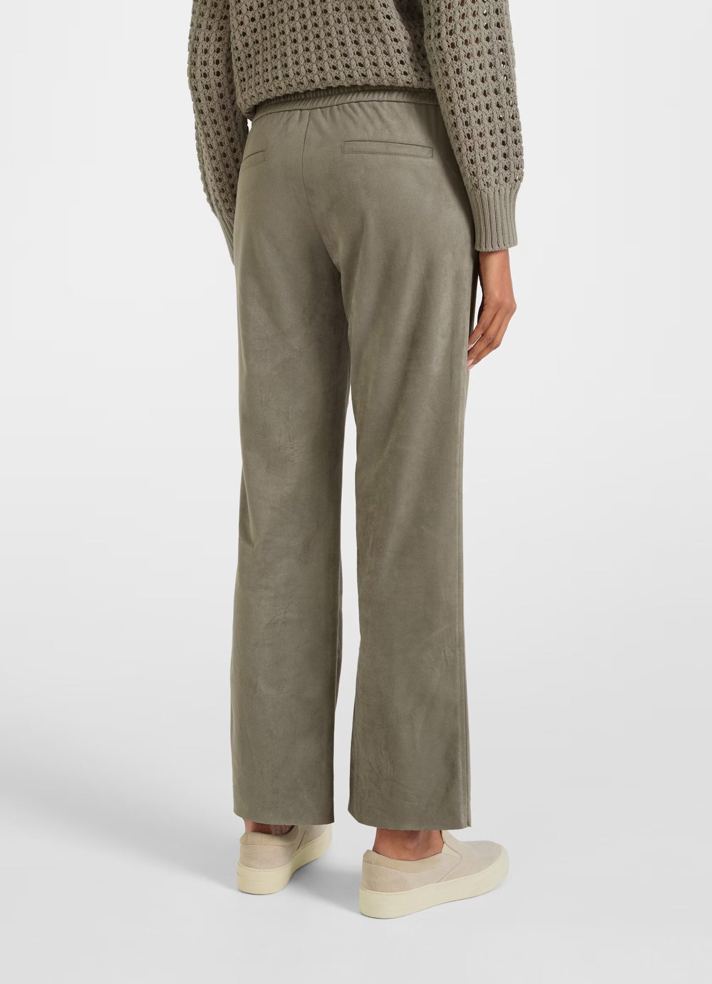 Pantaloni dritti Juvia in veluto tech moonrock