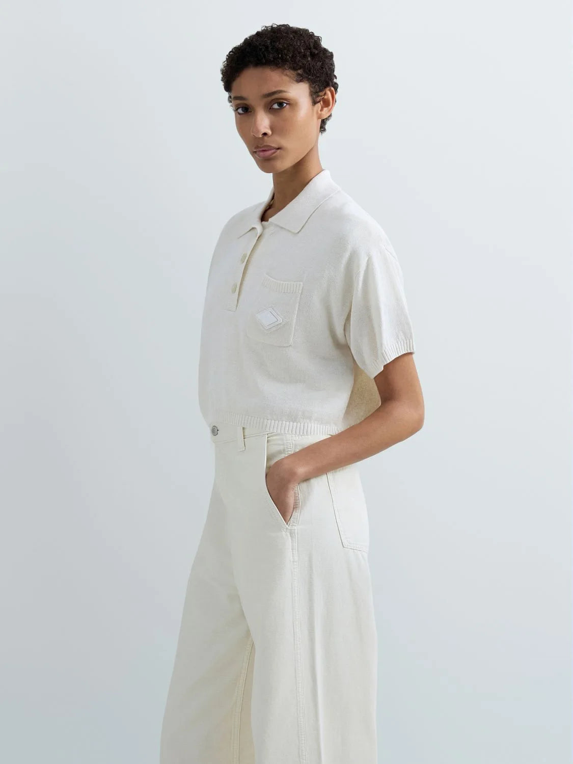 Polo cropped bianca Replay