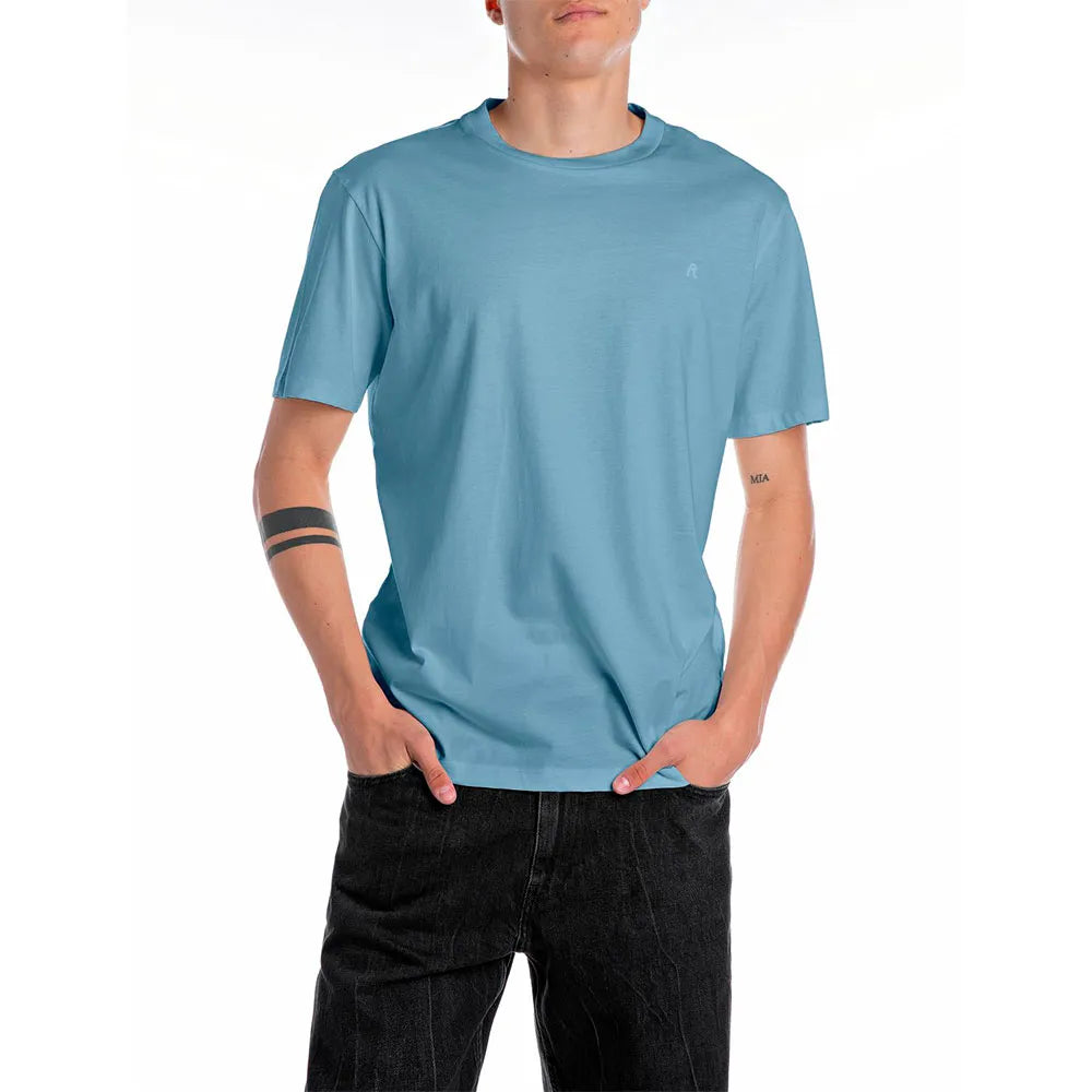 T-shirt azzurro denim basic Replay