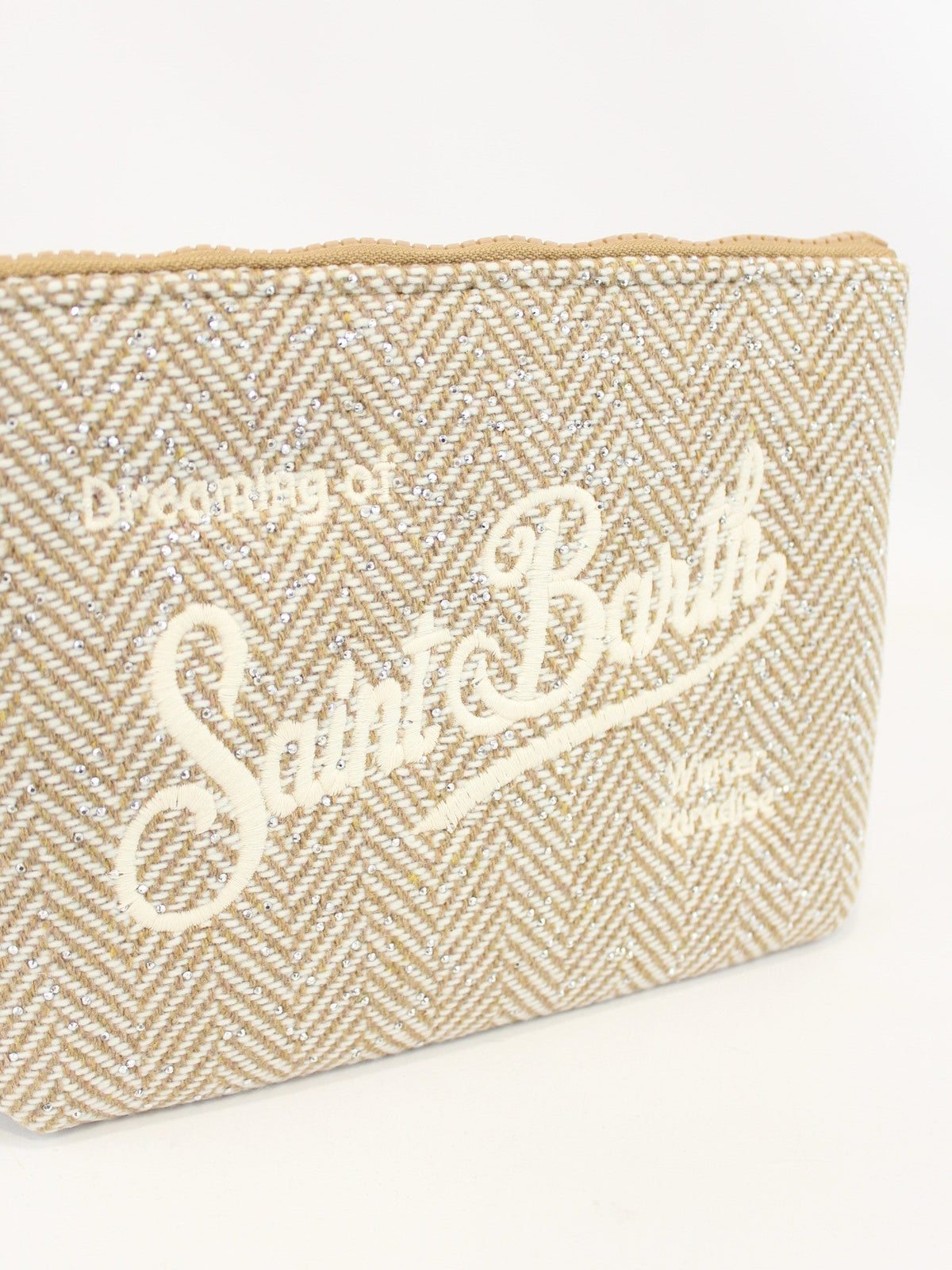 Pochette glitter Aline Saint Barth beige