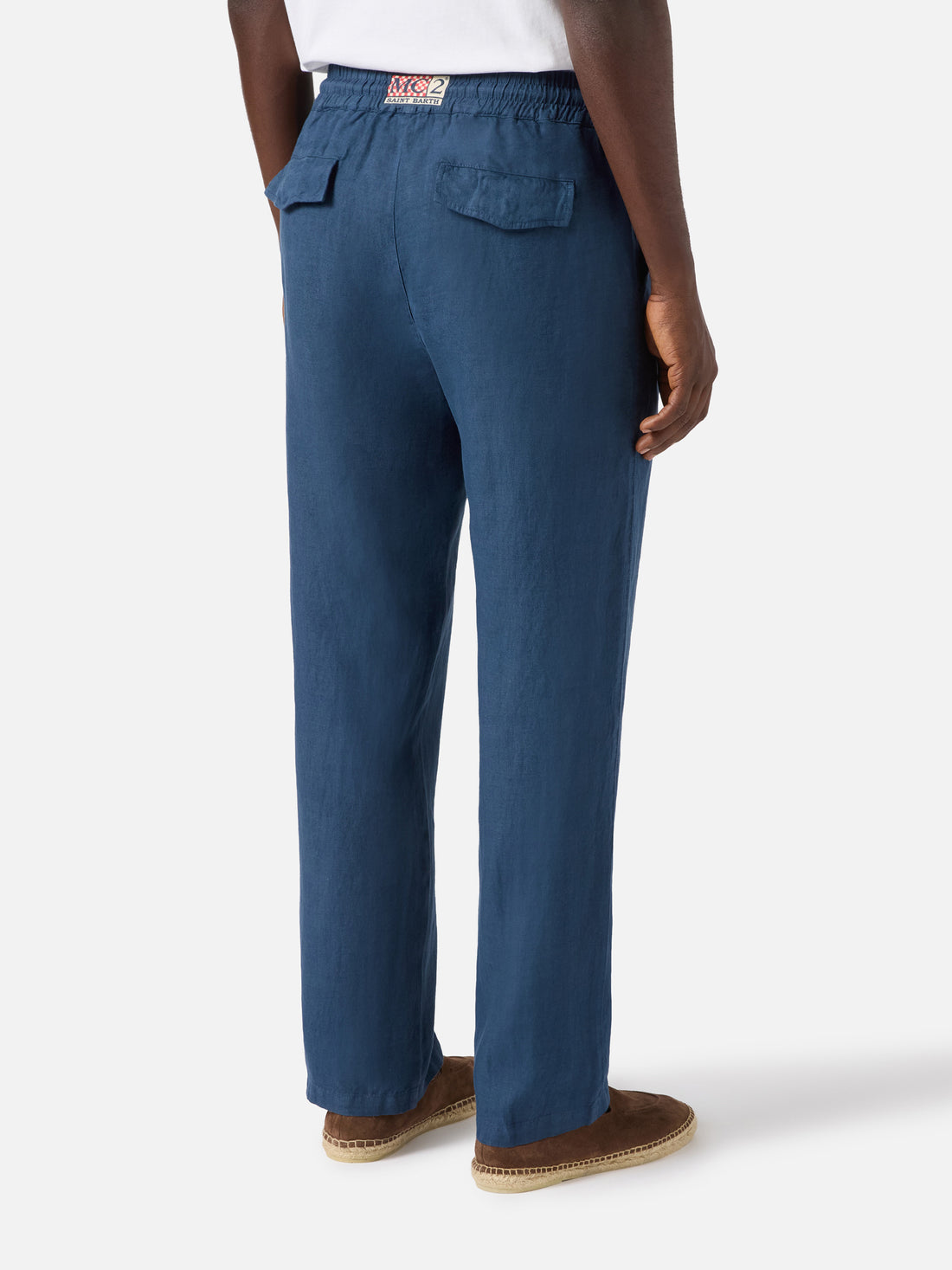 Pantalone lino blu Saint Barth