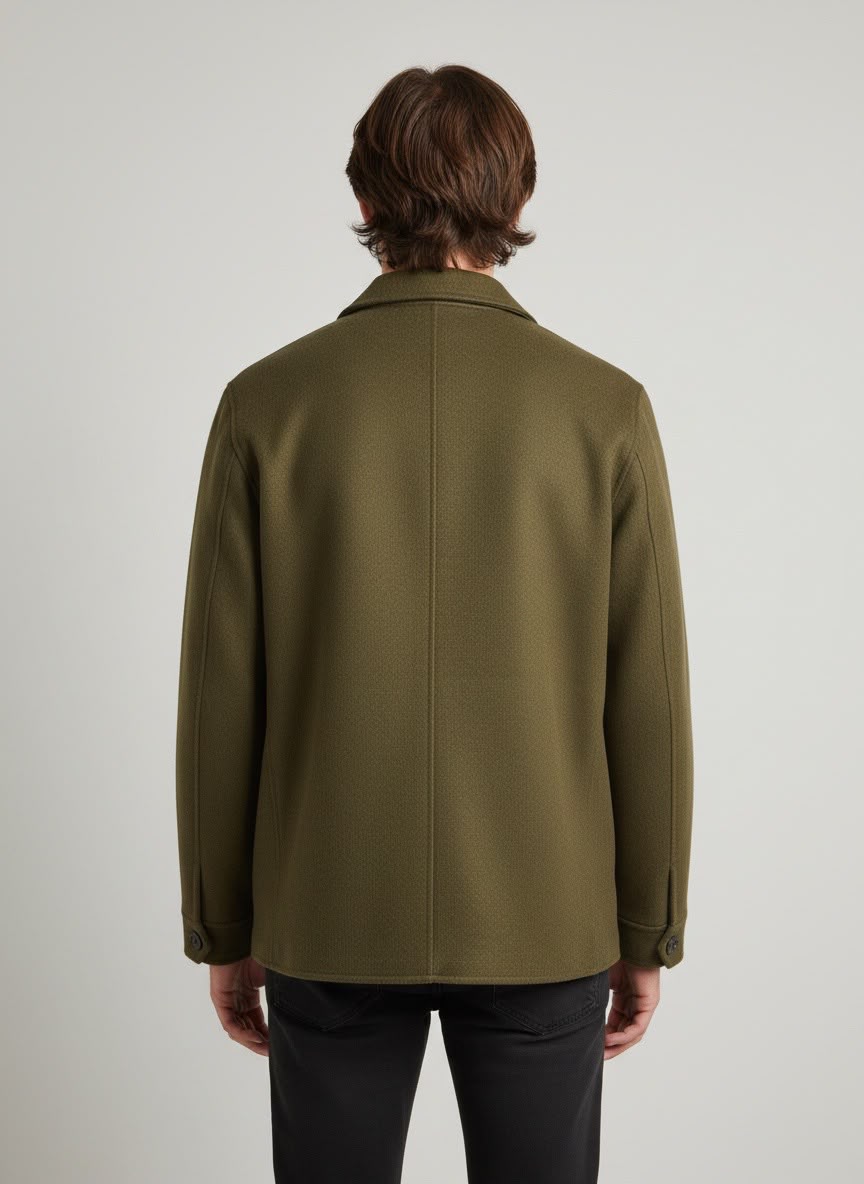 Giacca in lana verde militare Saint Barth