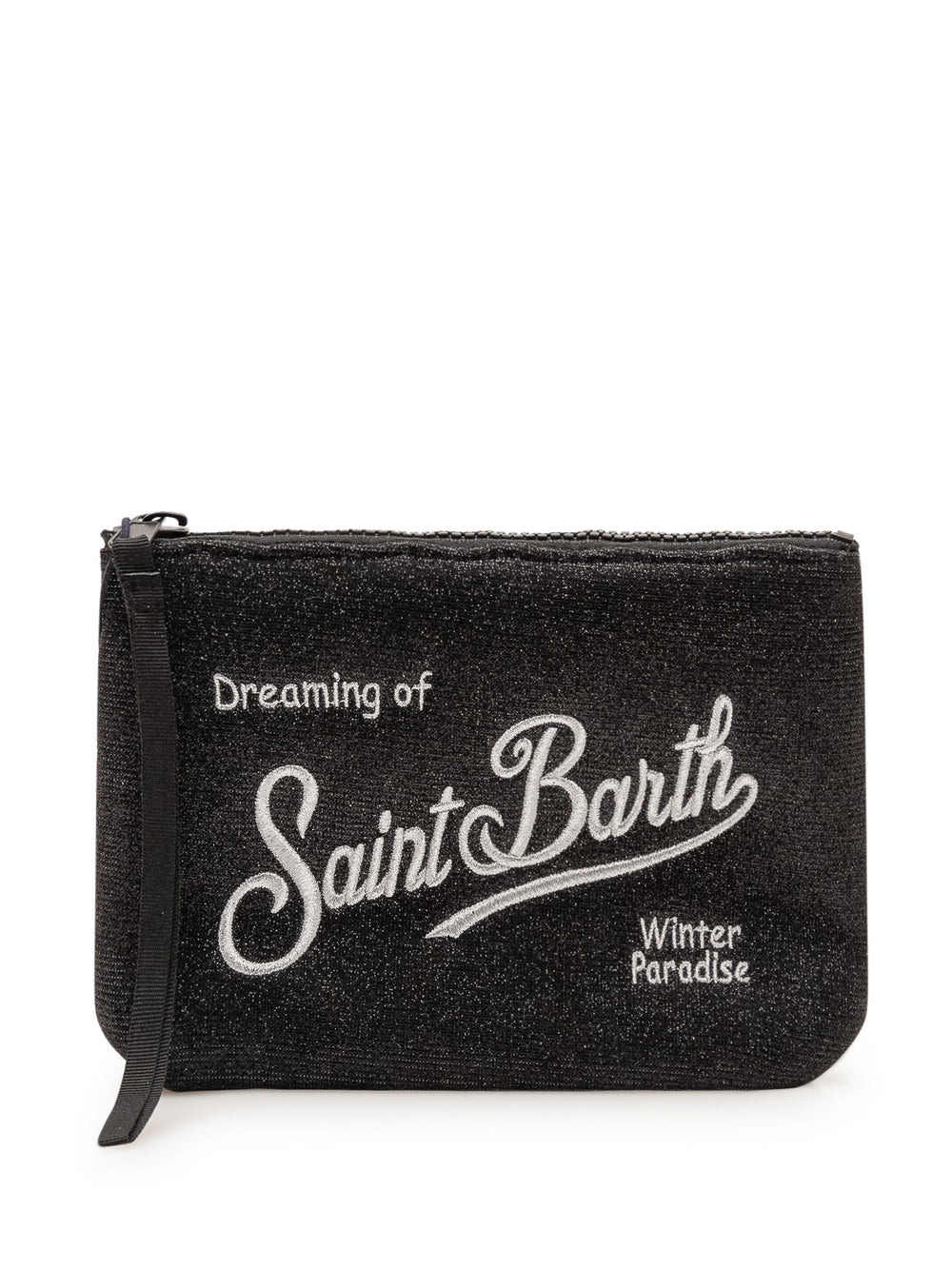 Pochette glitter black Aline Saint Barth