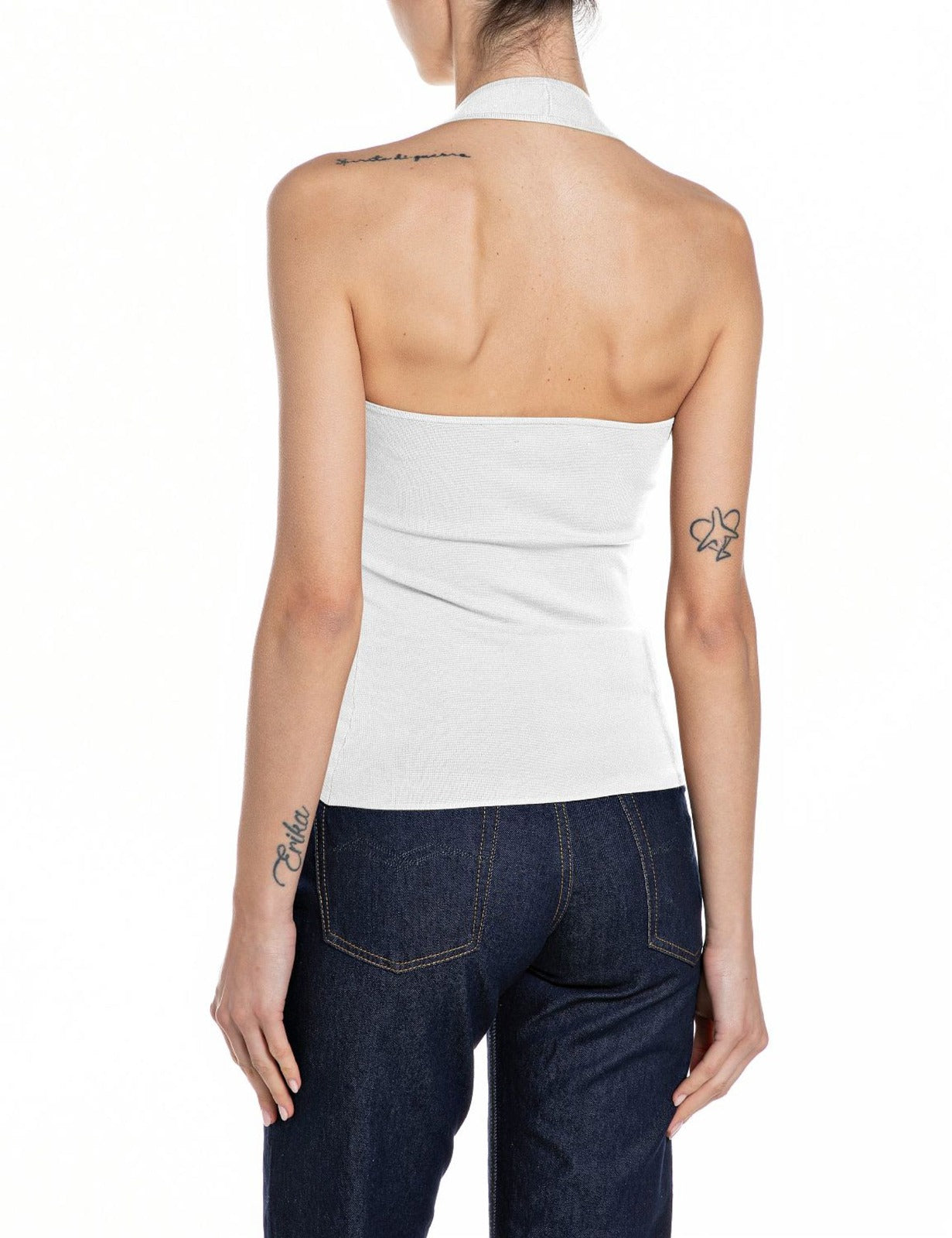 Top scollo americano bianco Replay