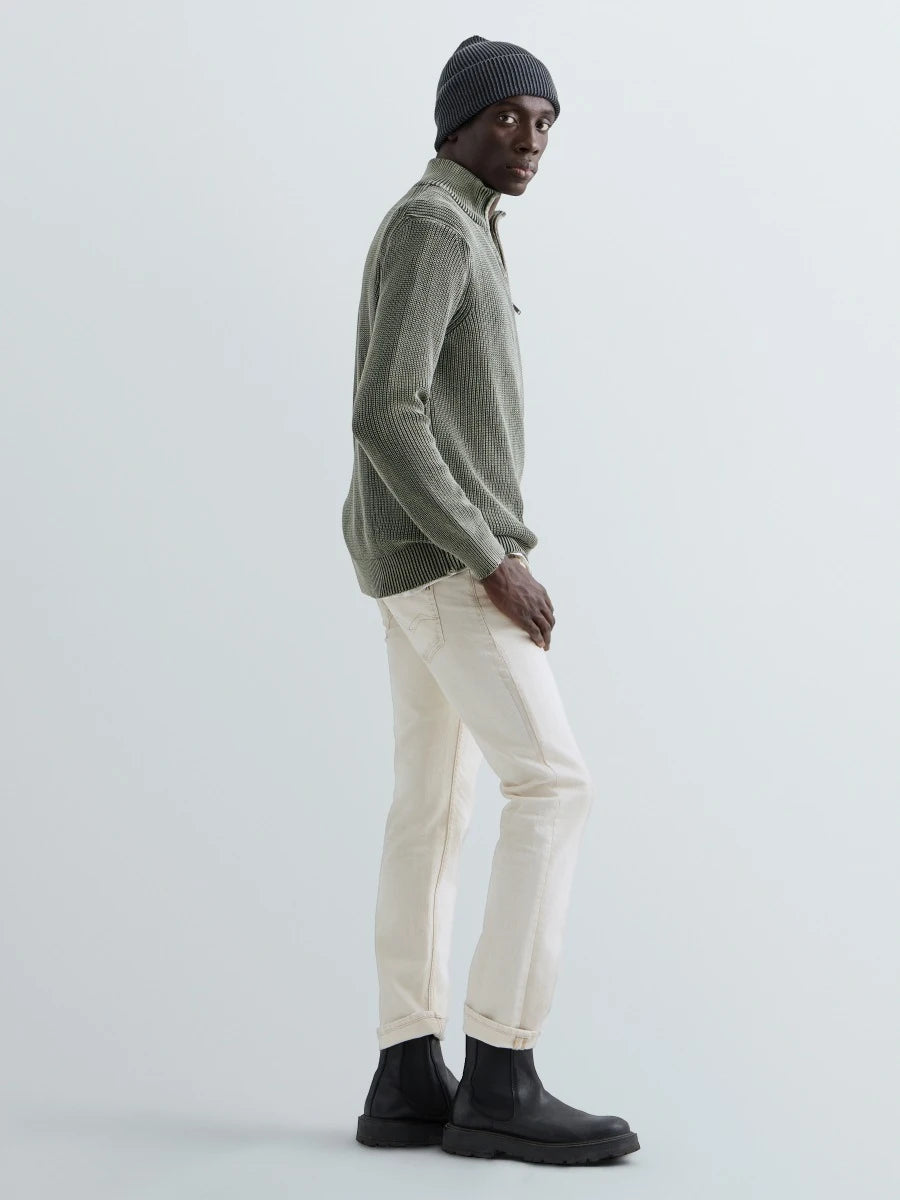 Pullover con zip corta verde Replay