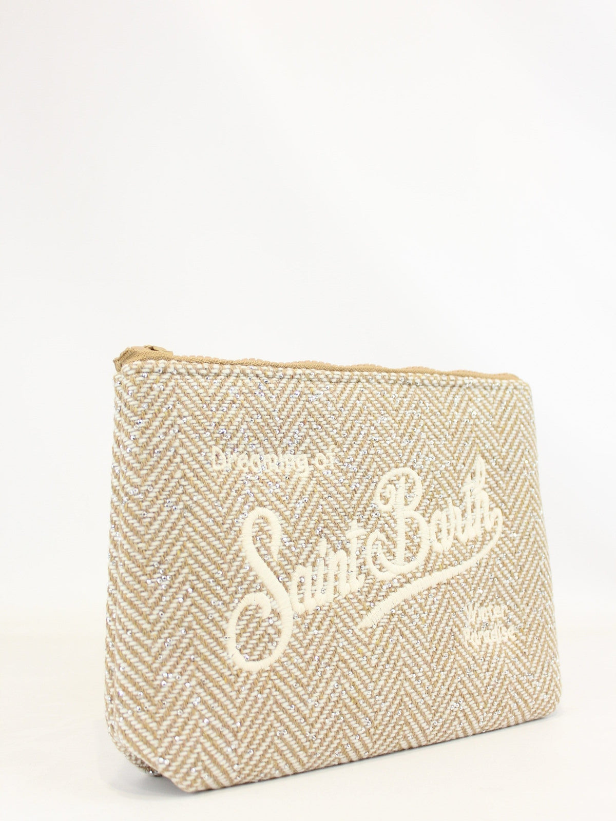 Pochette glitter Aline Saint Barth beige