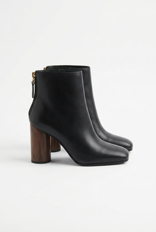 Stivaletto in pelle nero Borbonese