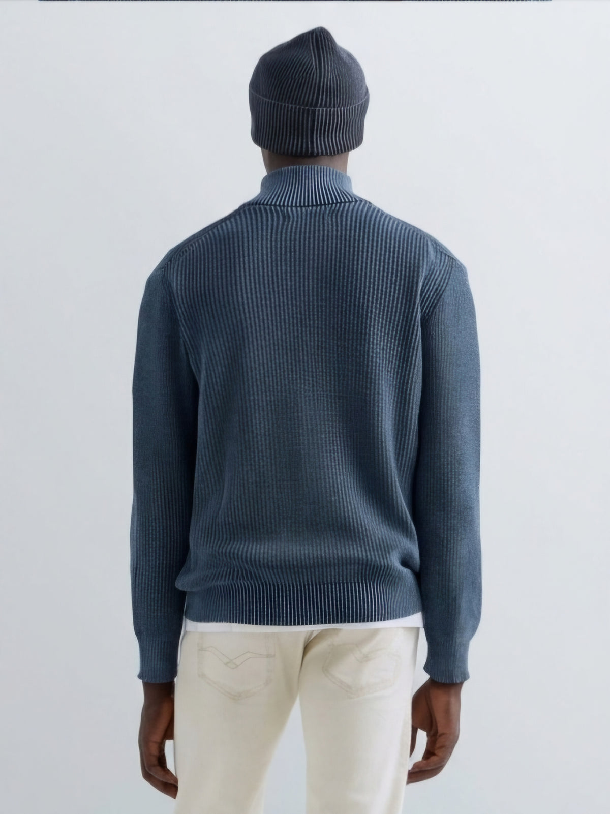 Pullover con zip corta blu Replay