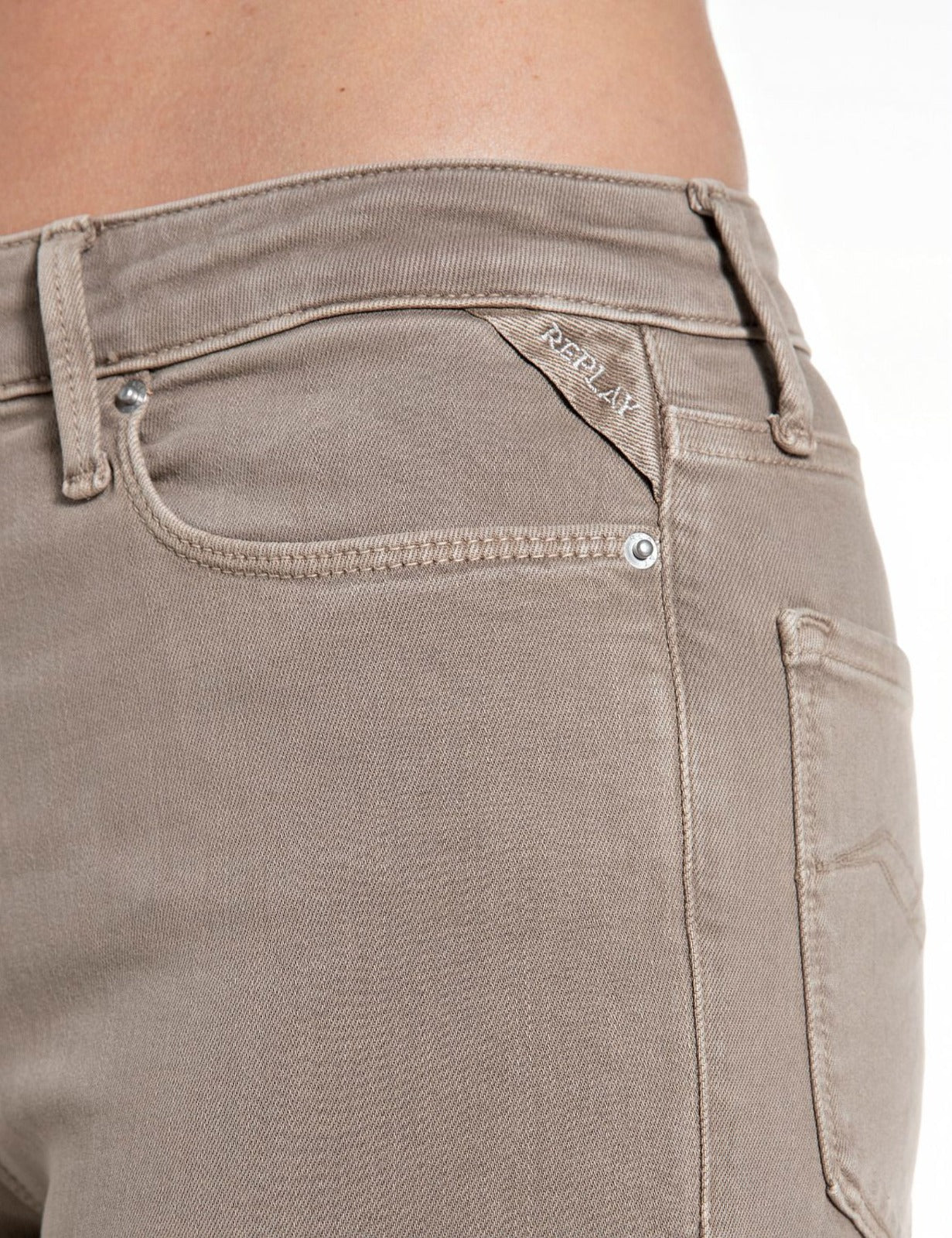 Jeans Zolie straight leg Replay tortora