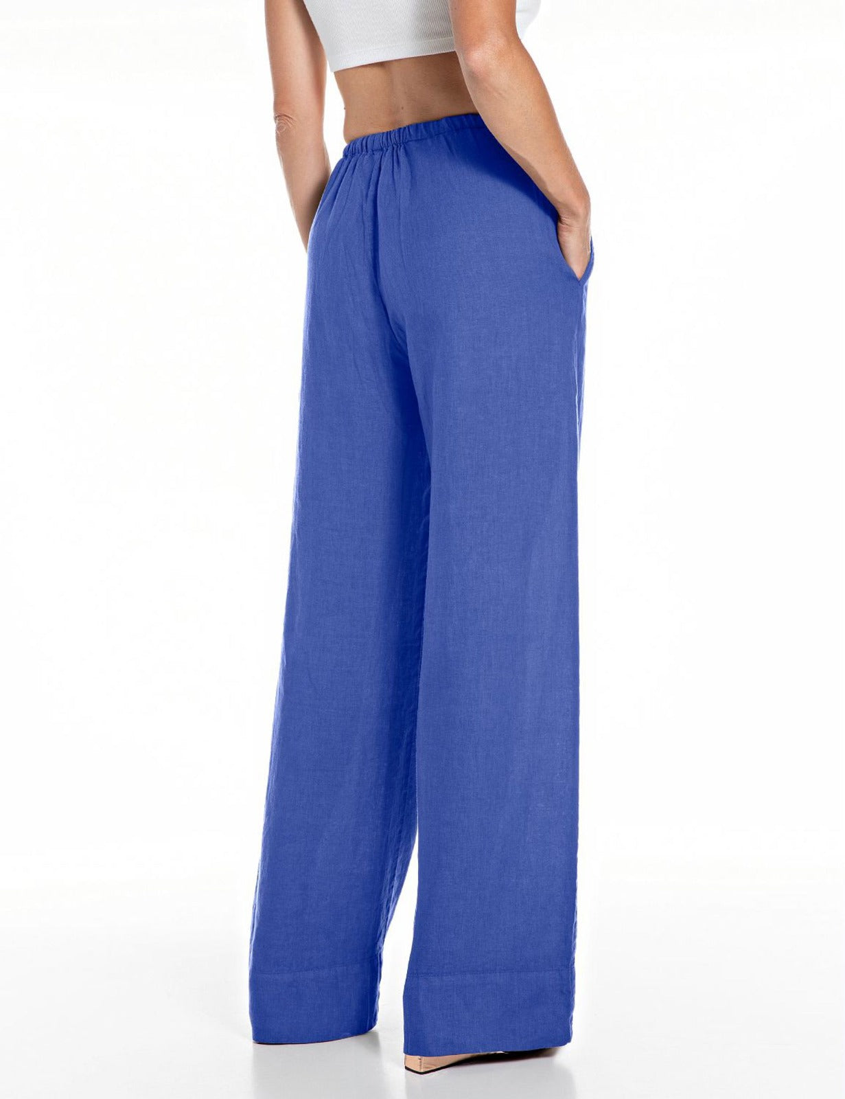 Pantaloni over in lino Replay pervinca
