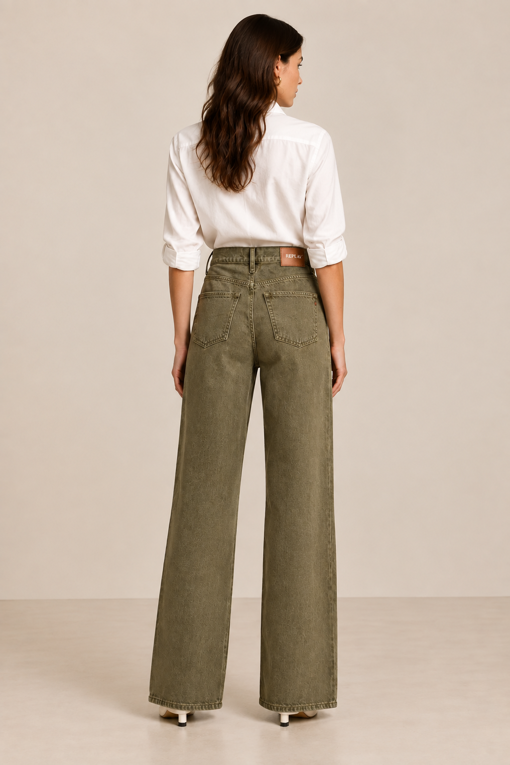 Jeans loose fit Hallebe vintage verde Replay