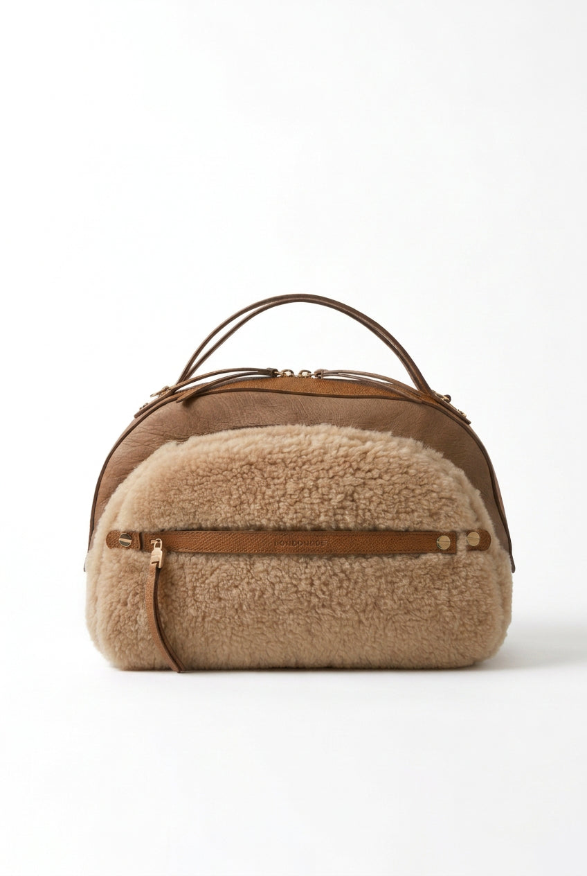 Bauletto Borbonese in shearling beige