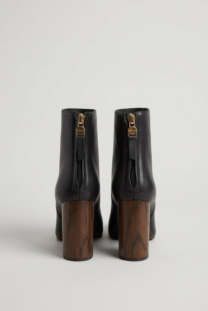 Stivaletto in pelle nero Borbonese