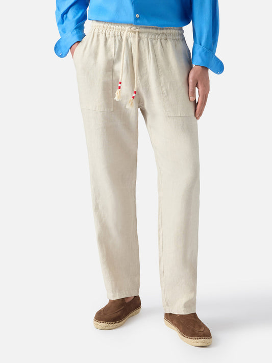 Pantalone lino bianco Saint Barth