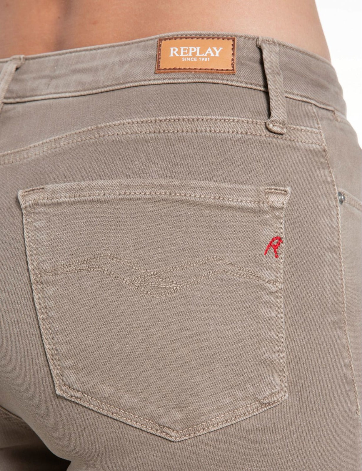 Jeans Zolie straight leg Replay tortora