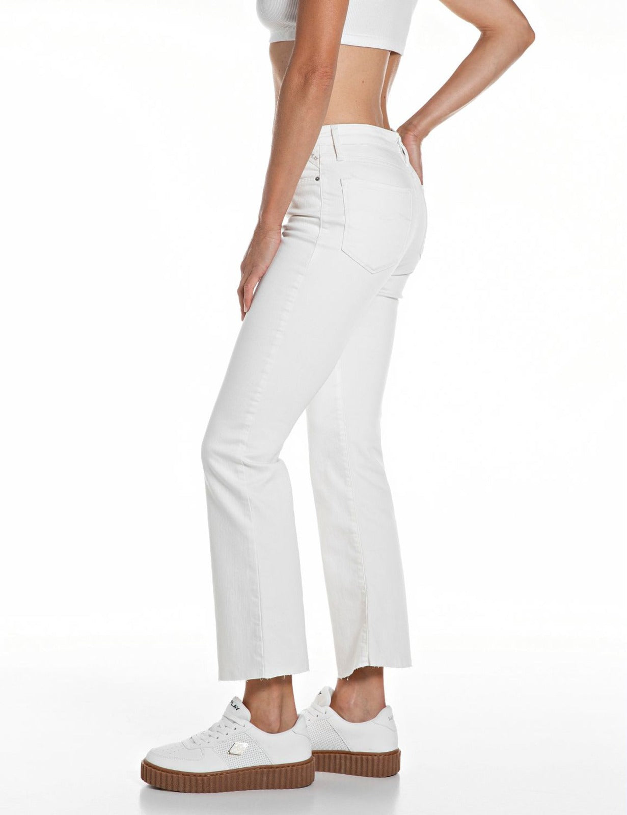 Jeans Zolie flare Replay bianco