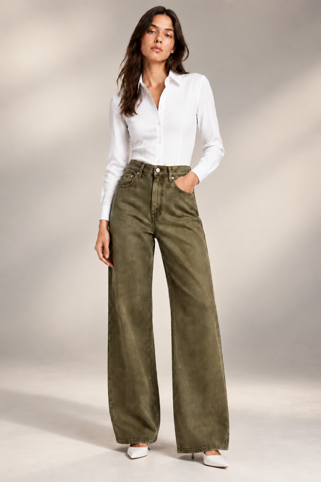 Jeans loose fit Hallebe vintage verde Replay