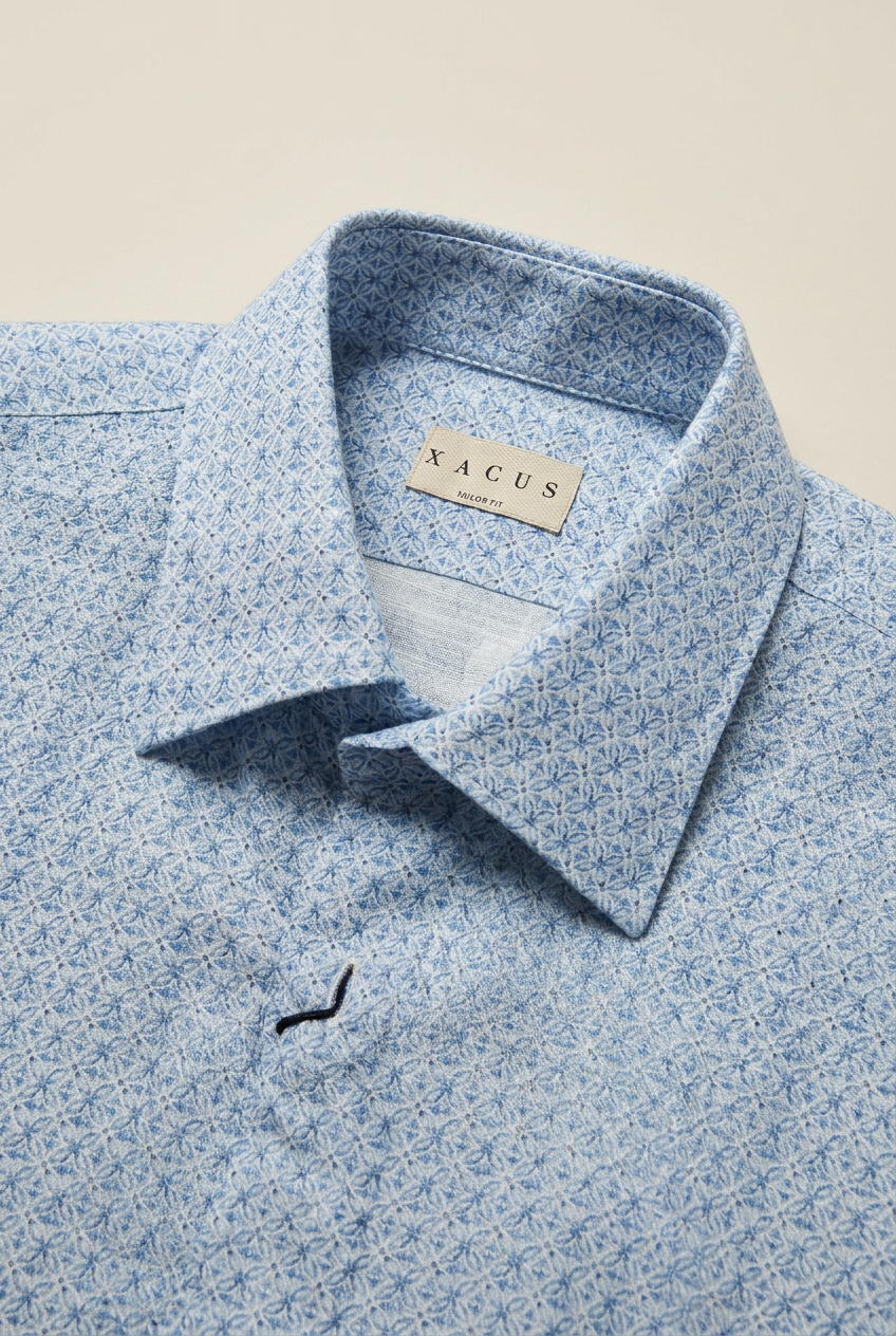 Camicia Xacus azzurra Fantasia geometrical