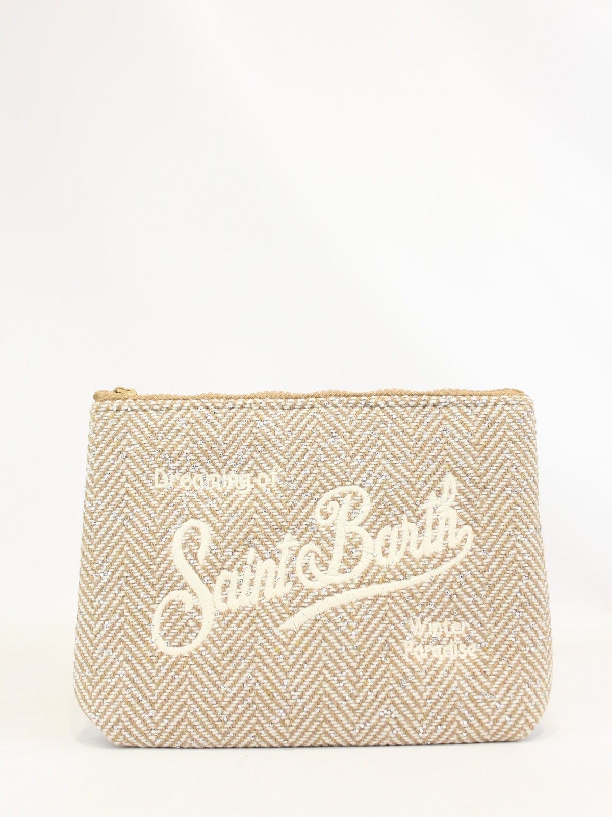 Pochette glitter Aline Saint Barth beige