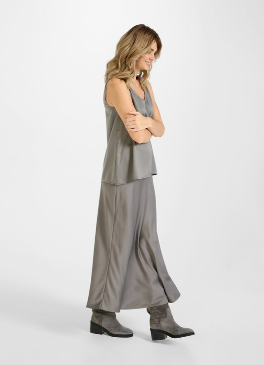 Top Juvia in satin steel grey