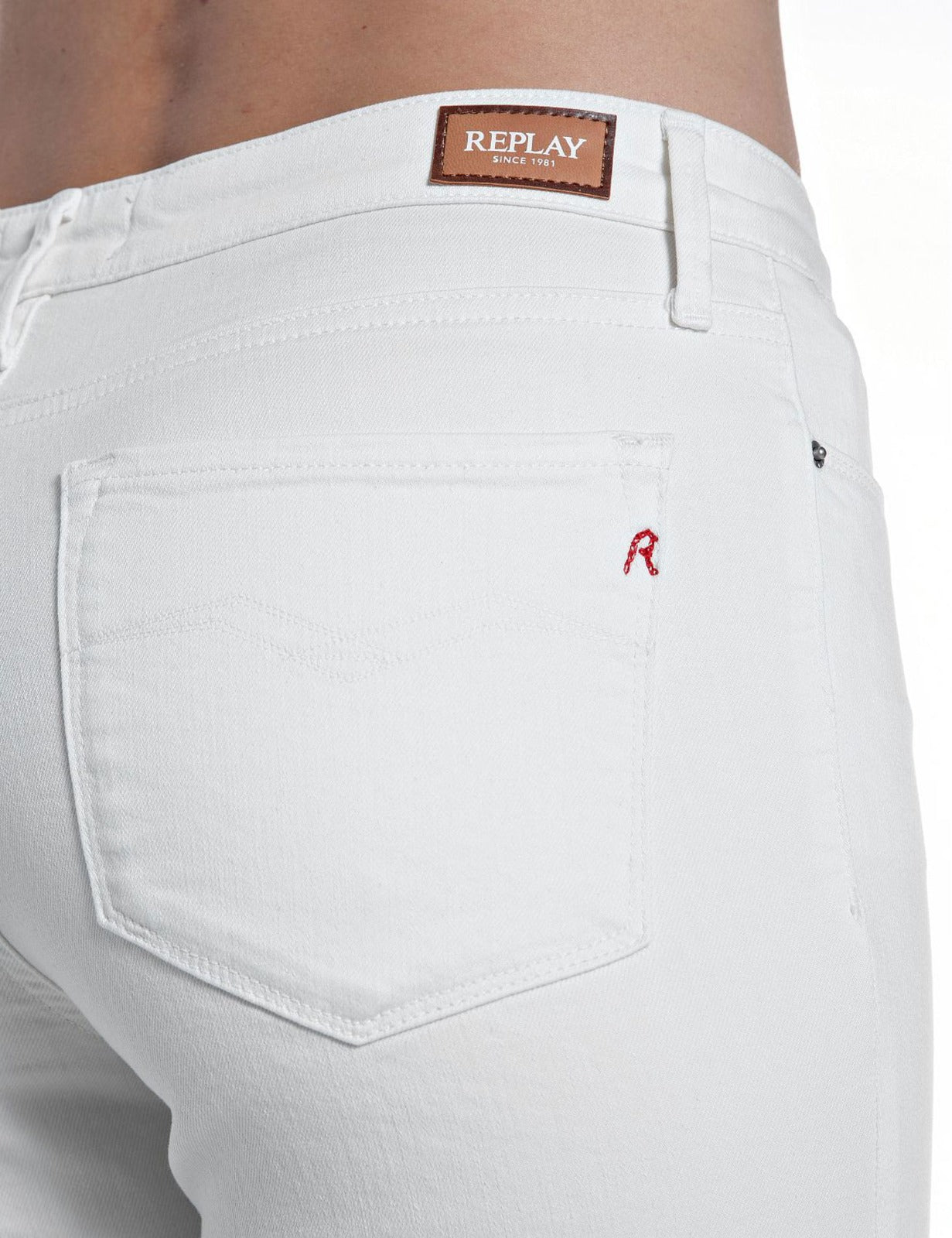 Jeans Zolie flare Replay bianco