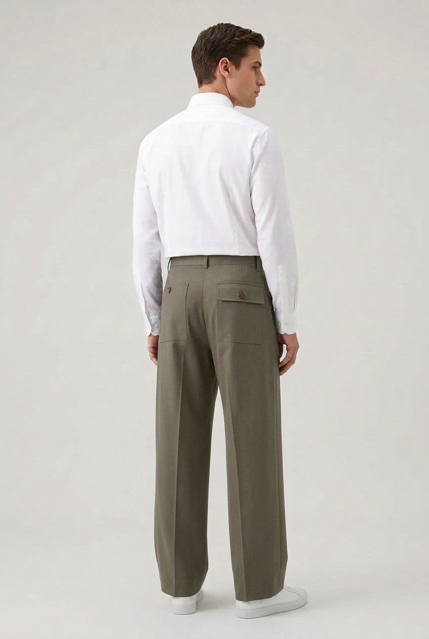 Pantalone palazzo taupe Gino Gori