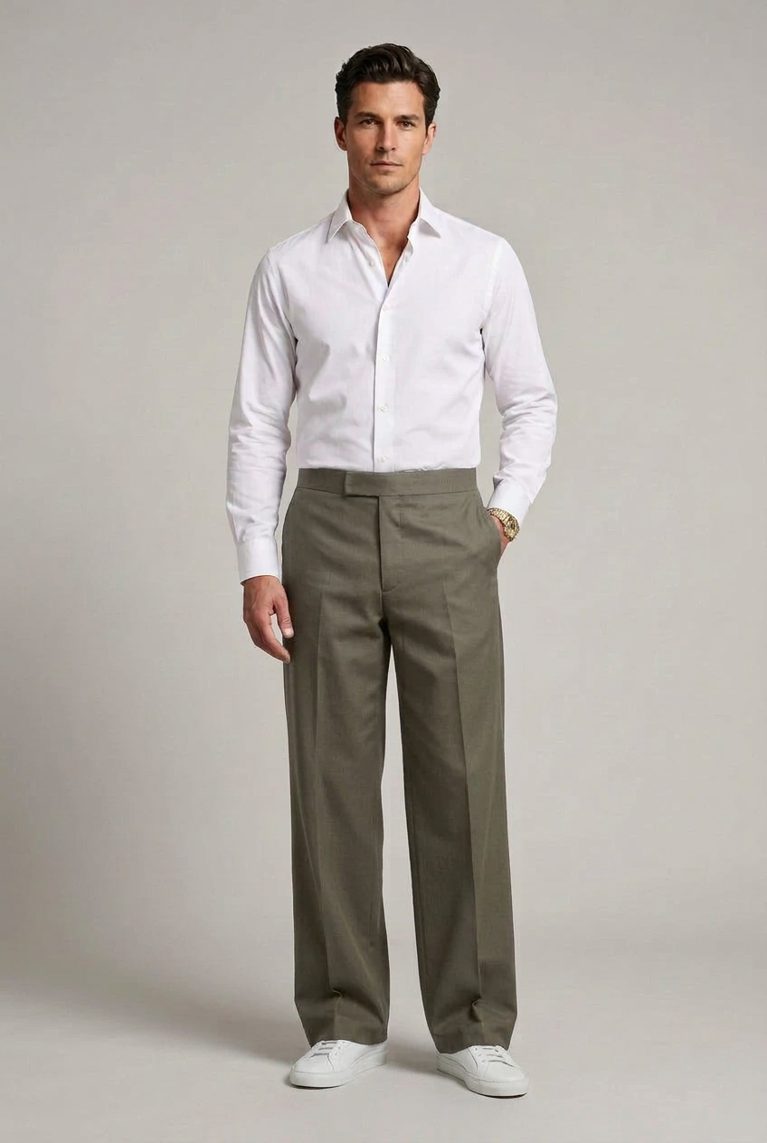 Pantalone palazzo taupe Gino Gori