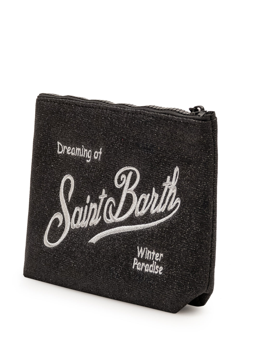 Pochette glitter black Aline Saint Barth