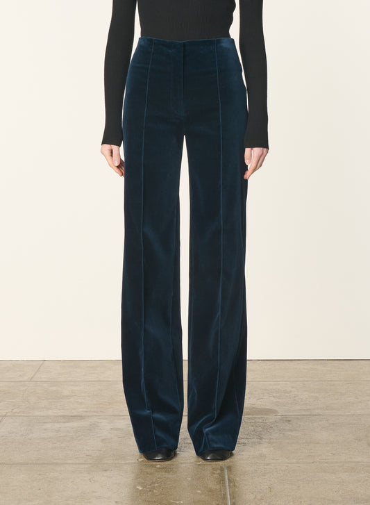 Pantalone ampio in velluto blu Vanessa Bruno