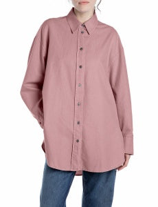 Camicia relaxed Replay rosa antico