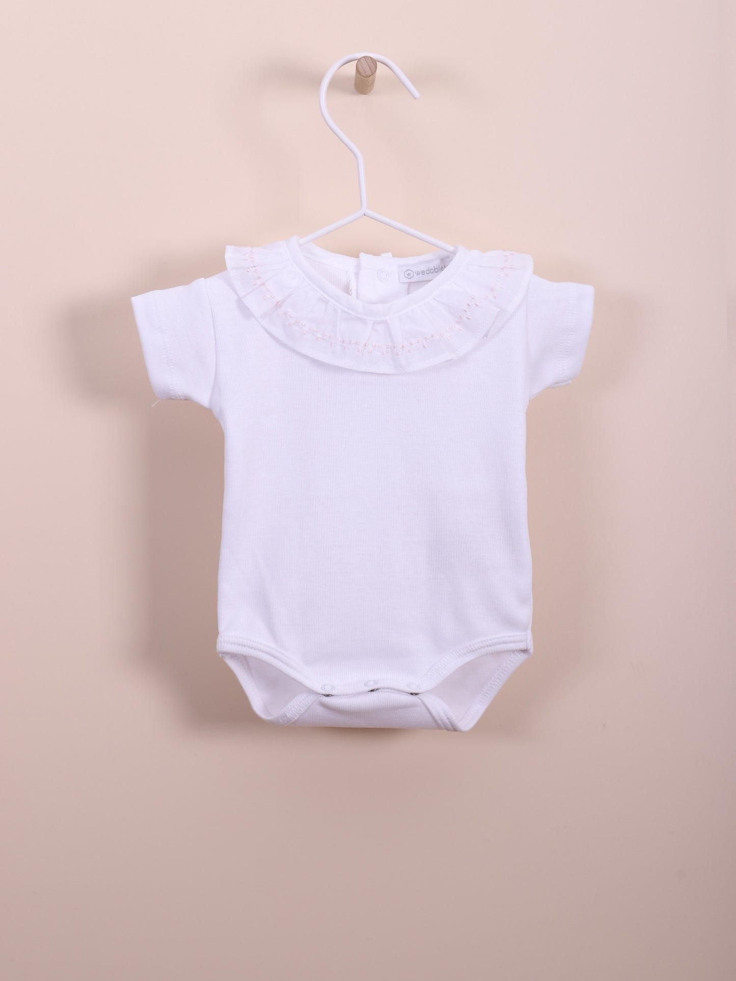 BODY BIANCO  CON RICAMI  ROSA