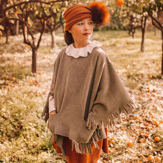 PONCHO PILE TAUPE