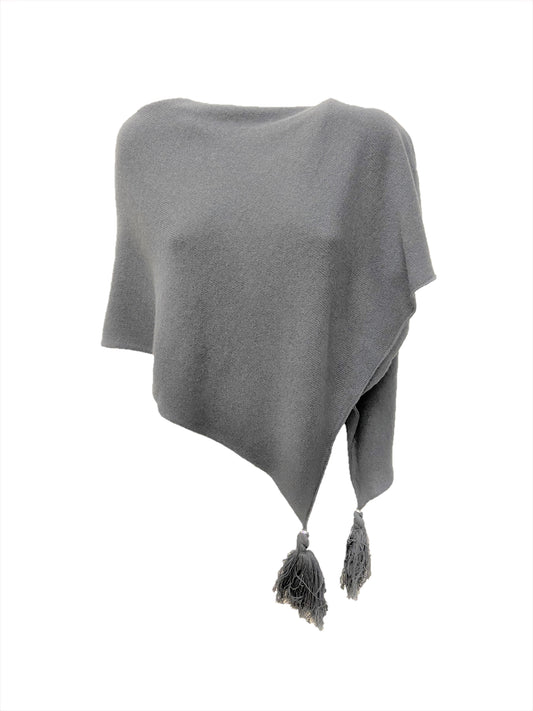 Poncho LDYBG 100% cashmere grigio polvere