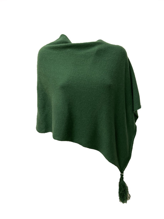 Poncho LDYBG 100% cashmere verde bosco