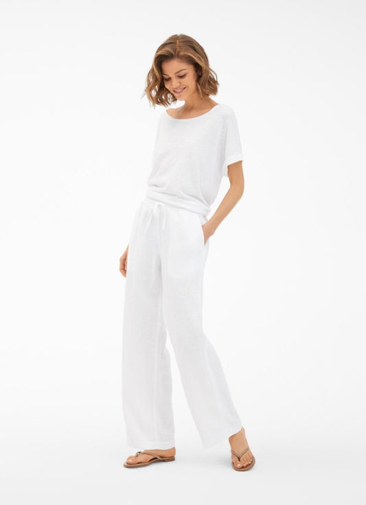 Pantaloni Juvia in lino bianco