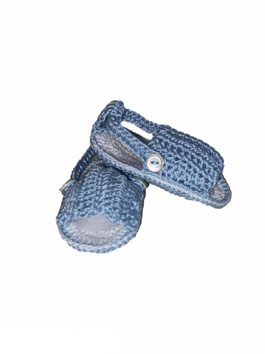 SANDALO AZZURRO NEONATO UNCINETTO