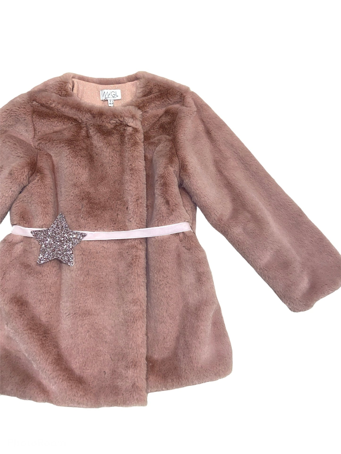 CAPPOTTO ECO PELLICCIA ROSA