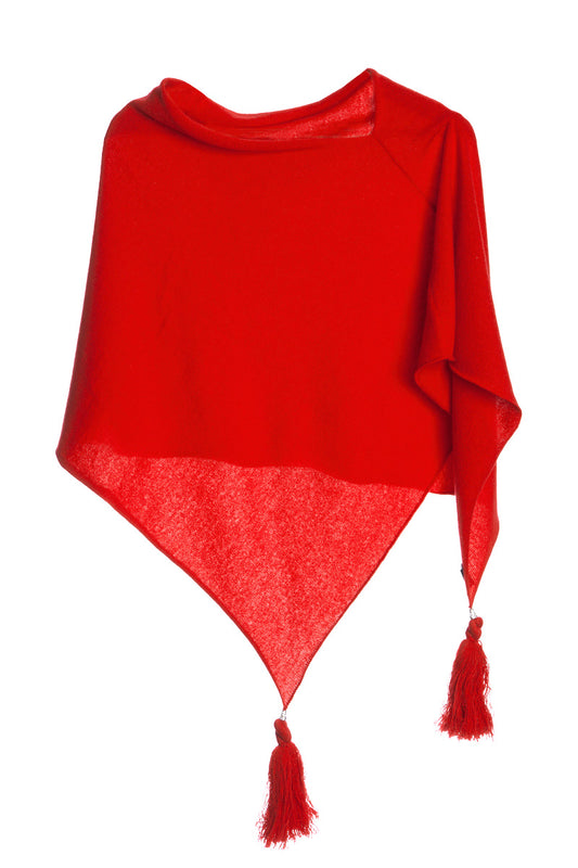 Poncho LDYBG 100% cashmere rosso