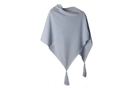 Poncho LDYBG 100% cashmere ghiaccio